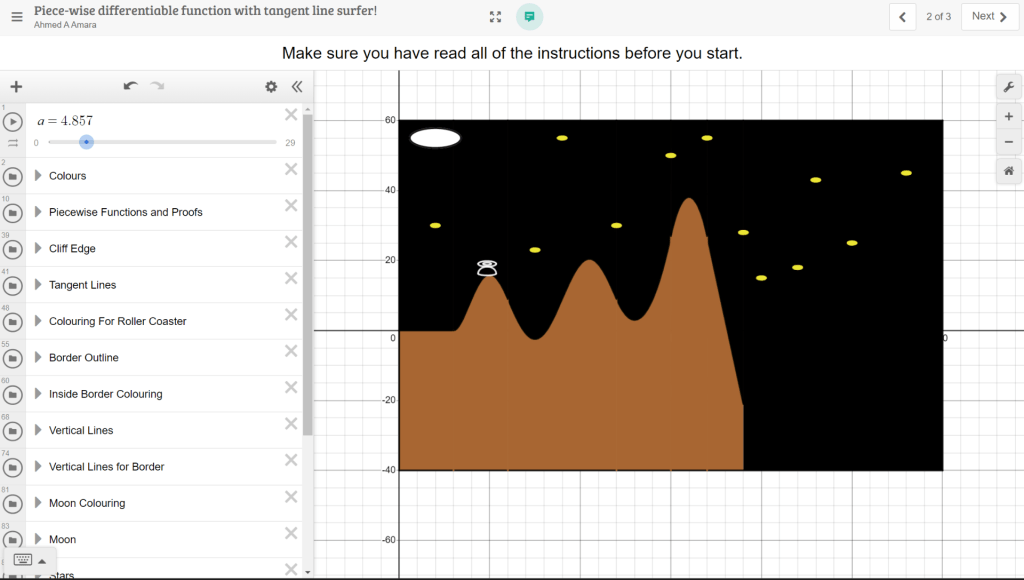 Desmos Piecewise Function Project