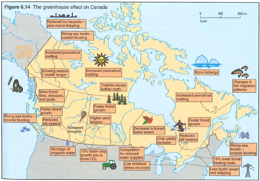 Canada global warming map