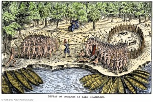  Samuel de Champlain defeats the Iroquois at Lake Champlain opening the settlement of New France 1600s http://etext1.navajo.pearsoncanada.ca/ebook/launcheText.do?values=launchedfrombookshelf::Y::bookID::29233::languageid::1::sessionID::12607156191220439740192016::scenario::1::launchState::goToEBook::invokeType::lms::scenarioid::scenario1::smsUserID::75037014::fromloginpage::Y::platform::::uid::20151027120429::ubd::20151027120429::ubsd::20151027120429::hsid::e3285595987c5434fd9e6deb03cde955 (page 22)