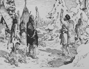 Arrival of Pierre-Esprit Radisson in a Native American camp in 1660 Source - https://en.wikipedia.org/wiki/Coureur_des_bois