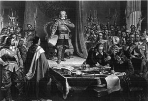 Cromwell refusing crown of England 