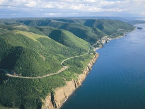 Cabot Trail on Breton Island in Nova Scotia