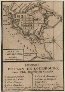 Map of the layout of the Louisbourg Fortress Source